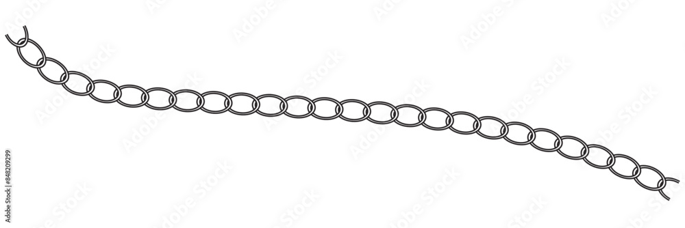 Vector illustration of chain pattern set of braided ropes in black and white color Vector illustration of chain pattern set of braided ropes in black and white color