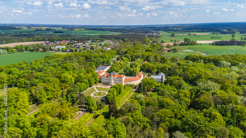 Pałac w Rogalinie - widok z drona. 