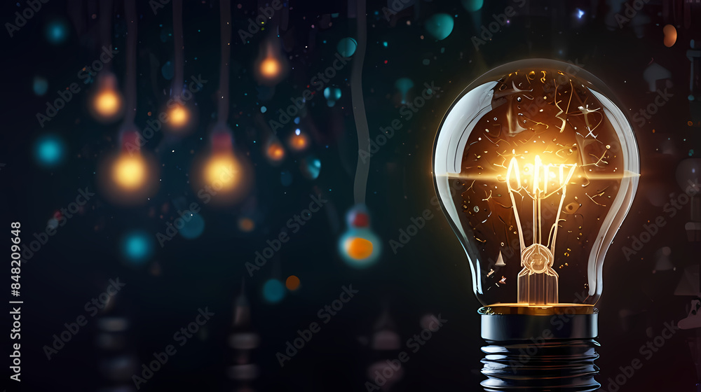 Background illustration a stylized light bulb theme Background illustration a stylized light bulb theme
