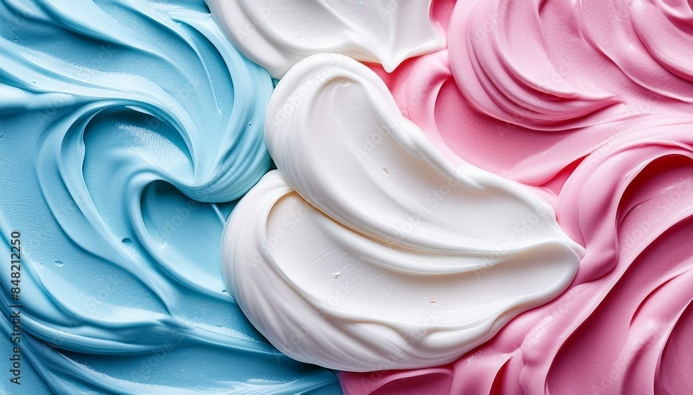 Beauty cream texture. Pink, light blue facial mask, lotion, moisturizer, skin care cosmetic product smears background Beauty cream texture. Pink, light blue facial mask, lotion, moisturizer, skin care cosmetic product smears background