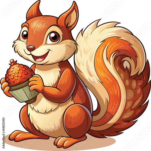 Squirrel vector illustration. Squirrel animal illustration on white background