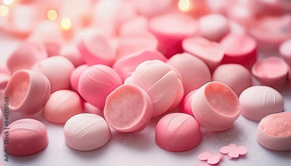 Pink Pastel Macaron Candies on Table Pink Pastel Macaron Candies on Table