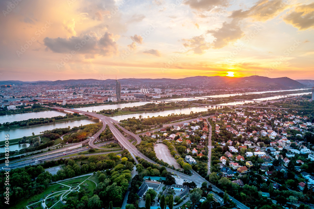 Fototapeta premium Ausblick über Wien, Österreich 