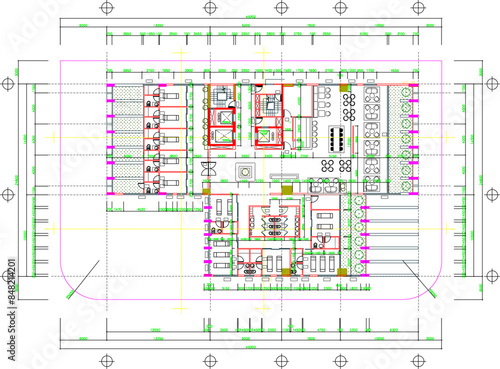 ector silhouette illustration sketch detailed architectural engineering design drawing Floors 5 stars Hotel Elevation and Layout Plan with size scale