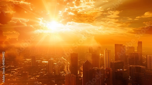 Heatwaves in urban areas, highlighting the increasing temperatures caused by global warming