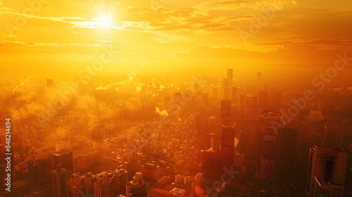 Heatwaves in urban areas, highlighting the increasing temperatures caused by global warming