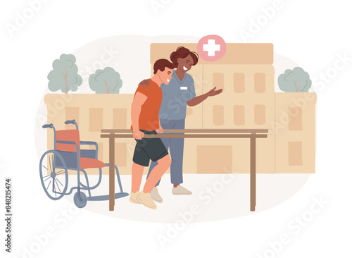 Rehabilitation hospital isolated concept vector illustration.