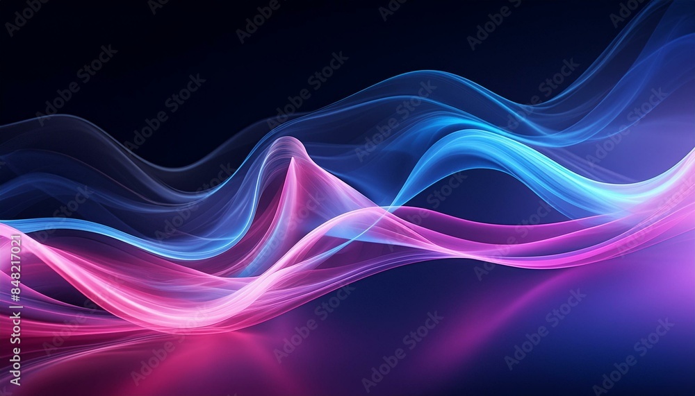 Intricately flowing pink blue purple waves on black background. Smooth curvy shape fluid background. Transparent smooth wave. Colored smoke whiffs and swirls Intricately flowing pink blue purple waves on black background. Smooth curvy shape fluid background. Transparent smooth wave. Colored smoke whiffs and swirls