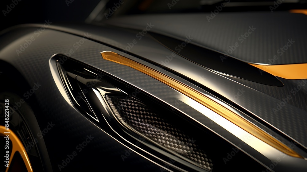 Close-Up Image of a Sports Car Headlight Close-Up Image of a Sports Car Headlight