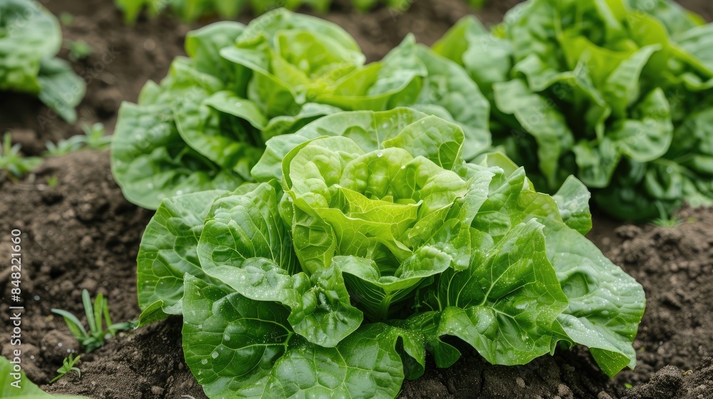 Crisp Butterhead Lettuce Growing in German Fields Crisp Butterhead Lettuce Growing in German Fields