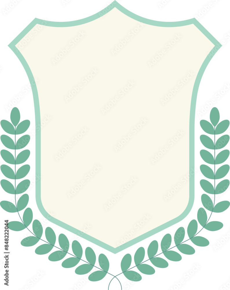 Cartoon Illustration of a Blank Shield Frame with Laurel. Cartoon Illustration of a Blank Shield Frame with Laurel.