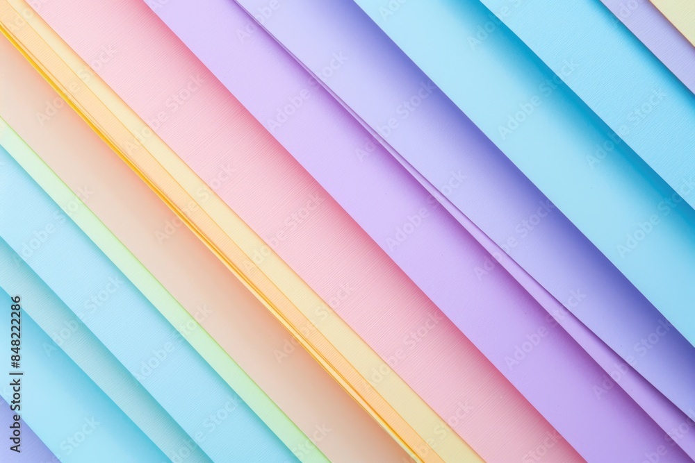 Obraz premium Pastel paper stack background for social media design.