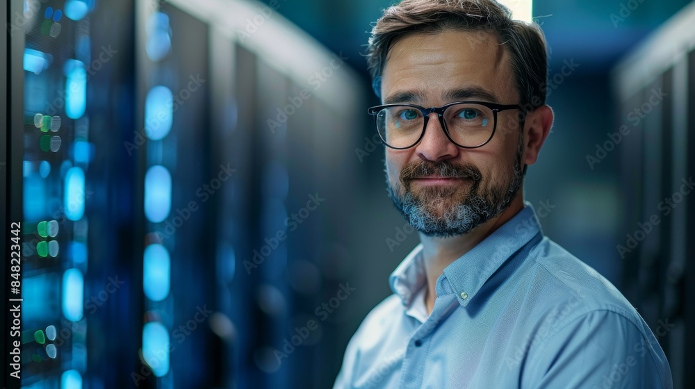 portrait of it specialist in data center portrait of it specialist in data center