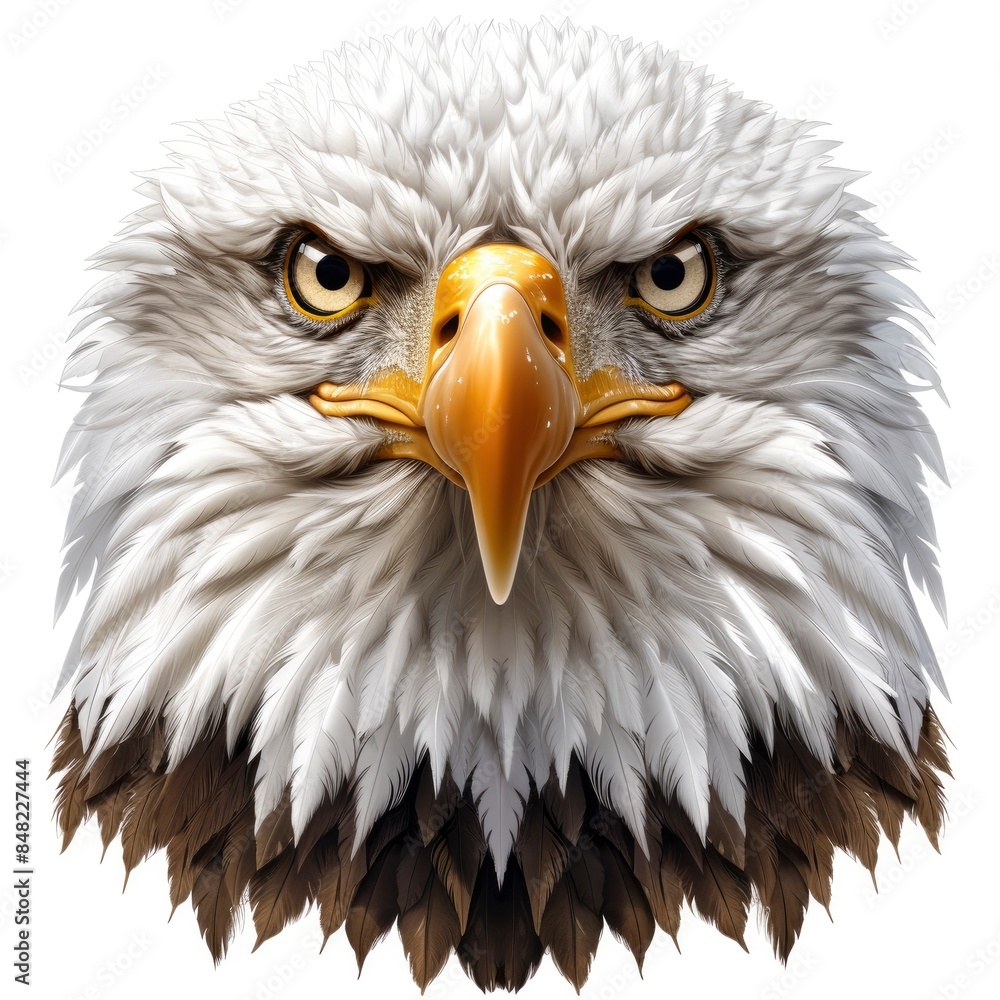 Obraz premium Bald Eagle Head isolated on transparent, flat vector, simple, minimalistic, clipart, vector, resolution, tshirt, template