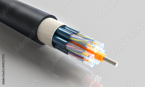 Fiber optic cable transmitting digital data