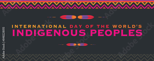Indigenous Peoples Day. Holiday concept. Template for background, banner, card, poster with text inscription. Vector EPS10 illustration
