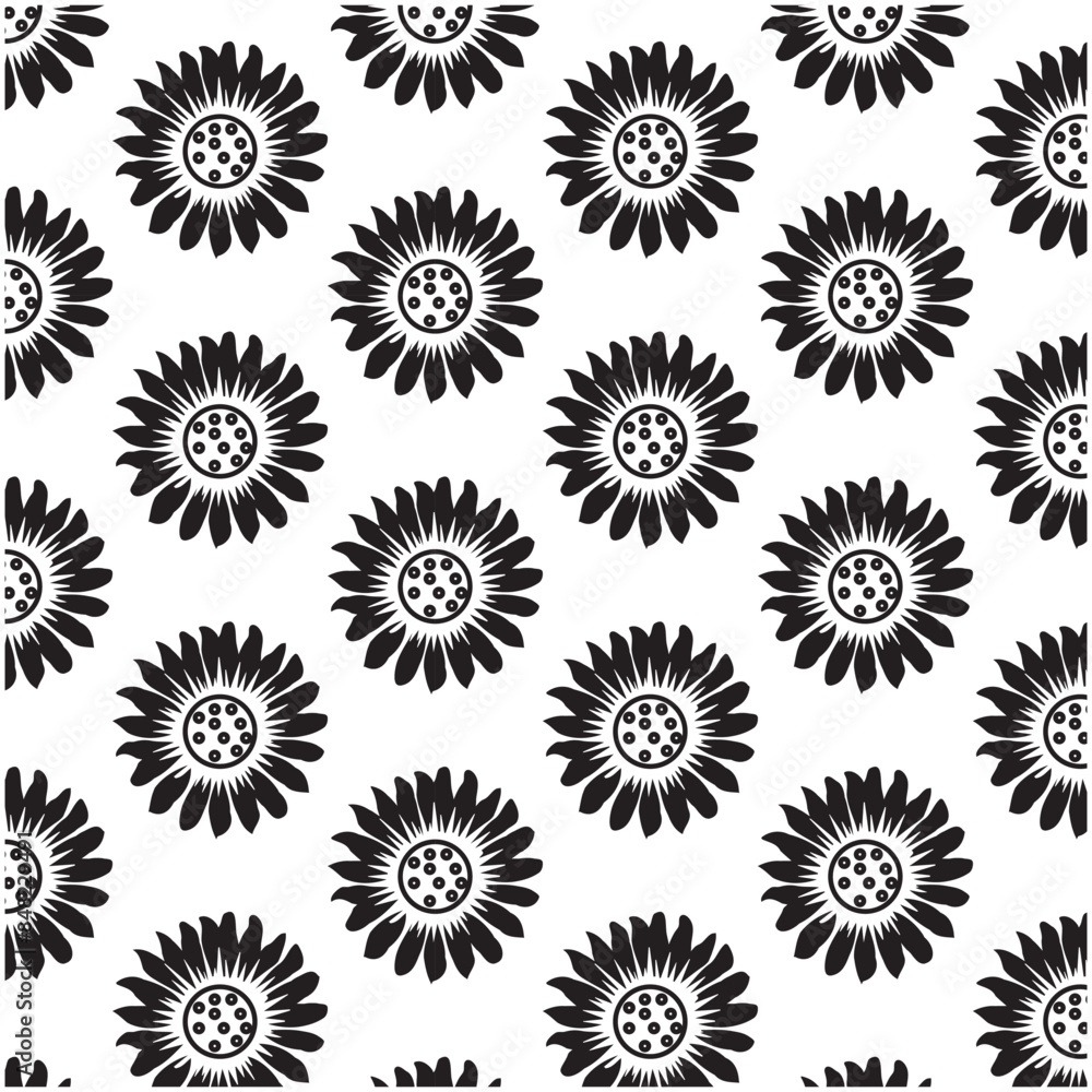 Black flowers seamless pattern,vector illustration hand drawn style, floral doodle background, minimal botanical art. Black flowers seamless pattern,vector illustration hand drawn style, floral doodle background, minimal botanical art.