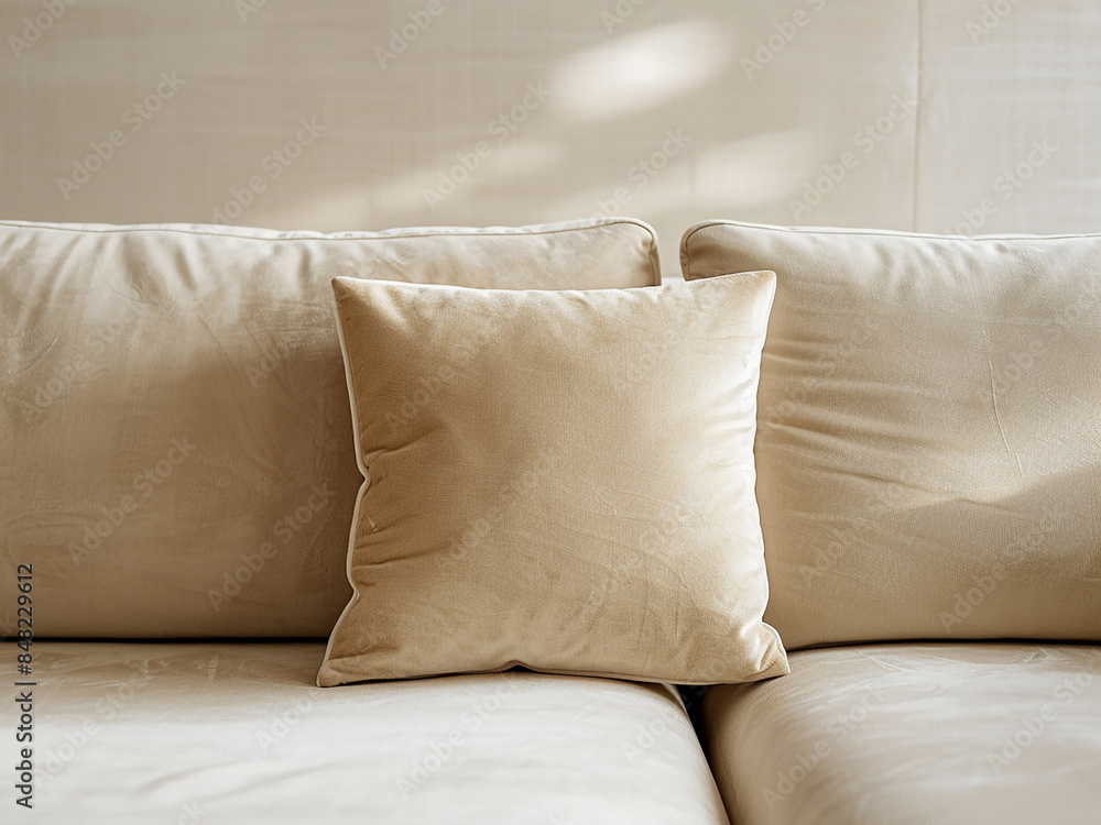Obraz premium Enhance room ambiance with a cozy pillow on the sofa