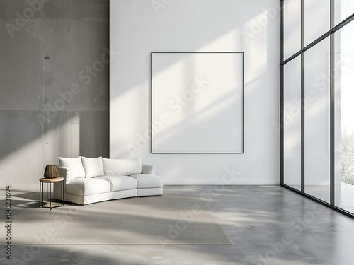 Bright studio corner embodies minimalist design with white walls