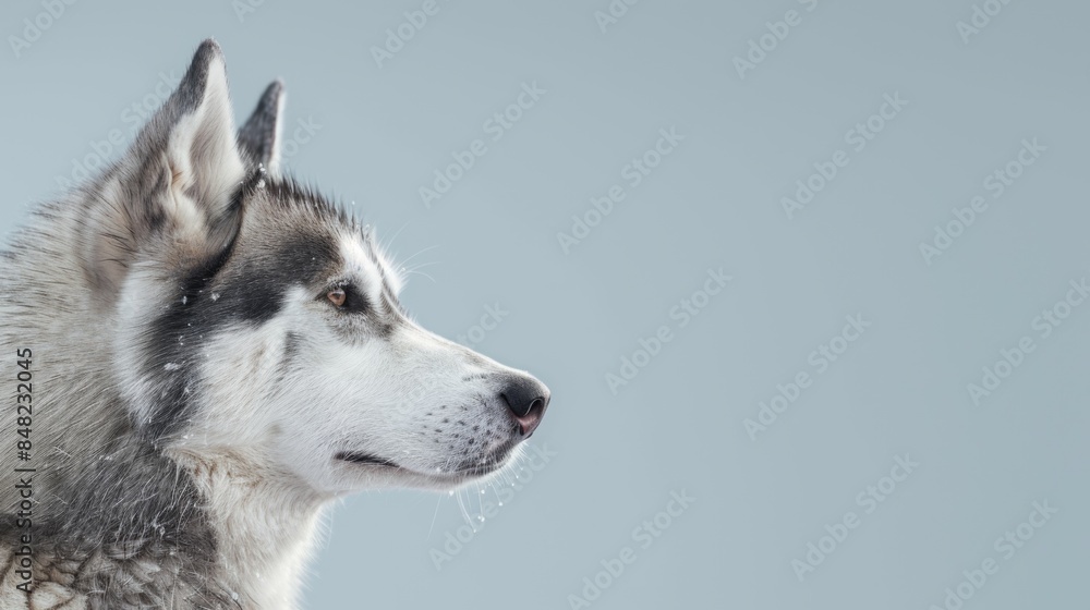 Portrait of a Husky dog over plain background Portrait of a Husky dog over plain background