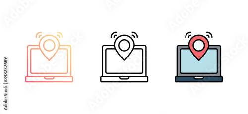 Digital Nomad icon design with white background stock illustration