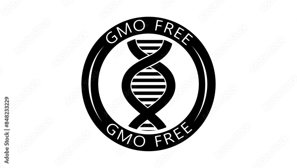 Gmo Free stamp, black isolated silhouette Gmo Free stamp, black isolated silhouette