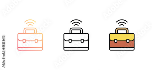 Digital Nomad icon design with white background stock illustration