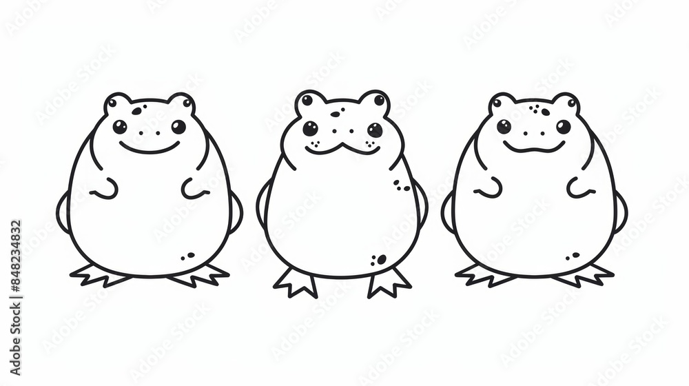Frog. Line drawing of cute animal. Baby nursery art. Frog. Line drawing of cute animal. Baby nursery art.