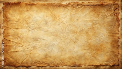 Aged and weathered parchment paper with visible creases and discoloration, vintage, texture, antique, background, scroll