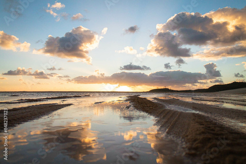 sunrise over the beach, k'gari