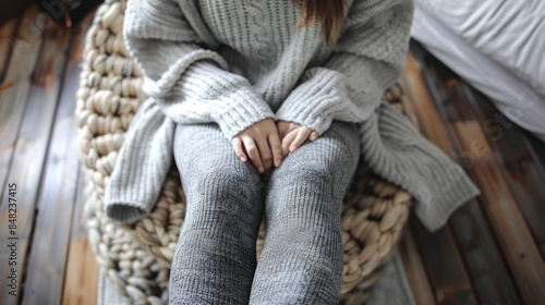Relaxed weekend style with a comfy sweater and leggings © NooPaew