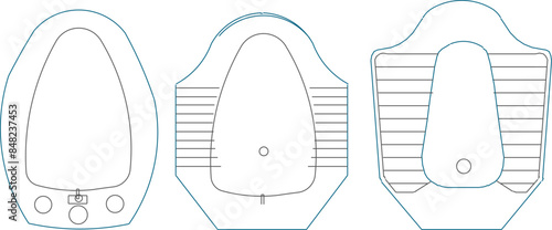 Vector silhouette illustration sketch of a detailed design of a squat toilet for defecation