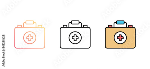 First Aid Kit icon design with white background stock illustration