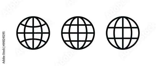 vector web icon. website icon or Globe icon set vector illustration. 