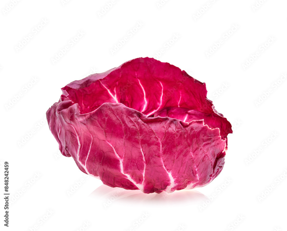 Radicchio leaf, red salad isolated on white Radicchio leaf, red salad isolated on white