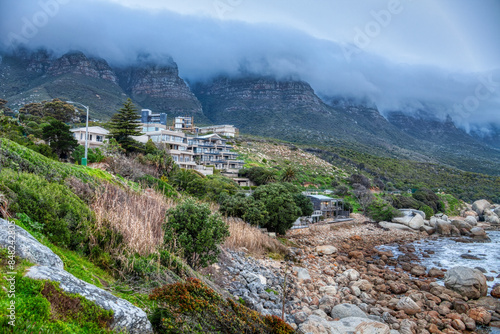 cape town, table mountain luxury estate neighborhood in the valley suburbia in south africa