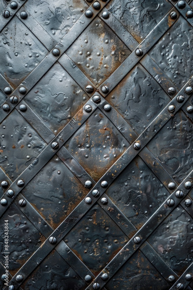 Metal surface with rivets Metal surface with rivets