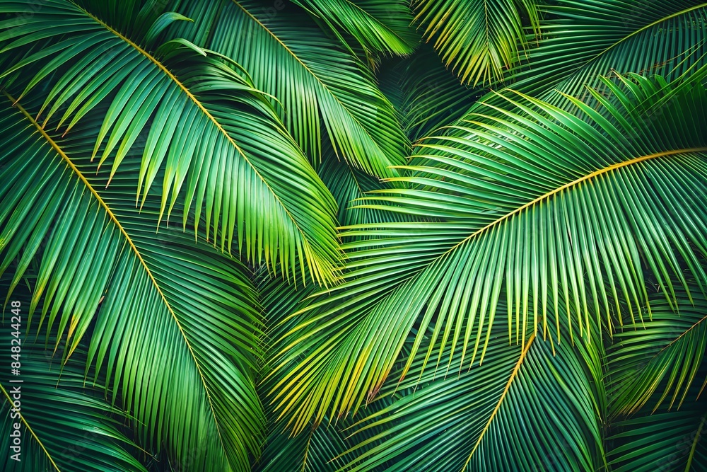 Palm tree leaves seamless pattern with copy space Palm tree leaves seamless pattern with copy space