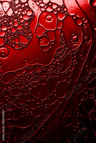 blood red fluid shapes dark background