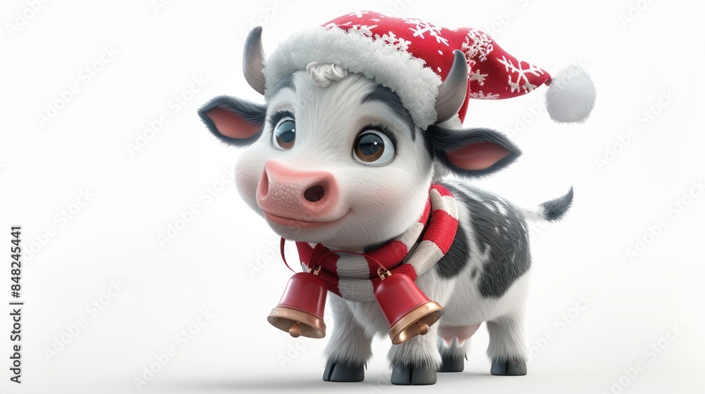Adorable little calf with activities and costumes for Christmas Day Adorable little calf with activities and costumes for Christmas Day