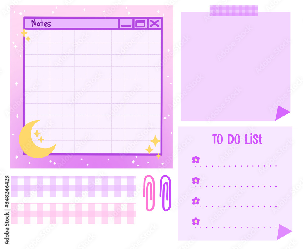 Set Of Planner memo notes todo list Set Of Planner memo notes todo list