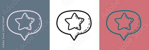 The star message icon can be used to decorate a variety of pieces.