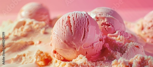 Close-up image of ice cream in the background. photo