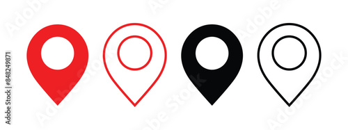 Vector Location pin icon Set. 

