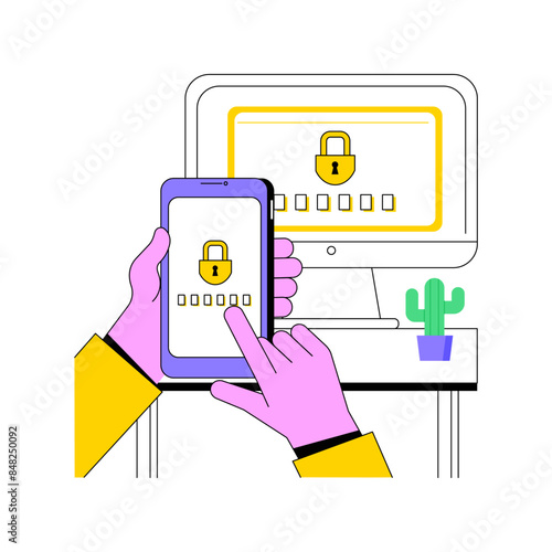 Two-factor authentication verification isolated cartoon vector illustrations.