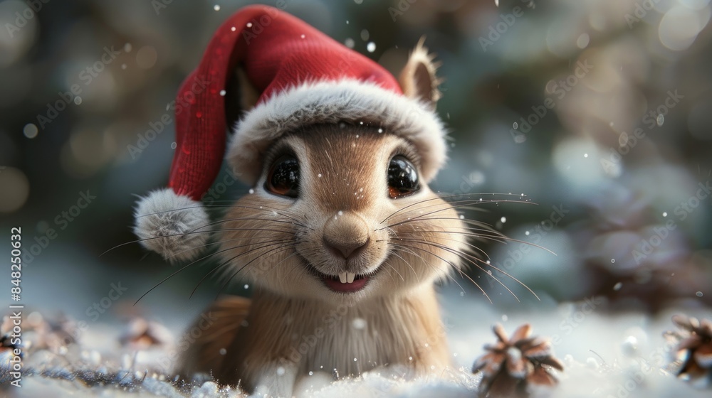 Cute squirrel and Christmas festival Cute squirrel and Christmas festival