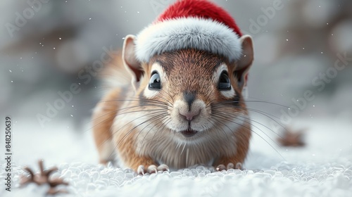 Cute squirrel and Christmas festival