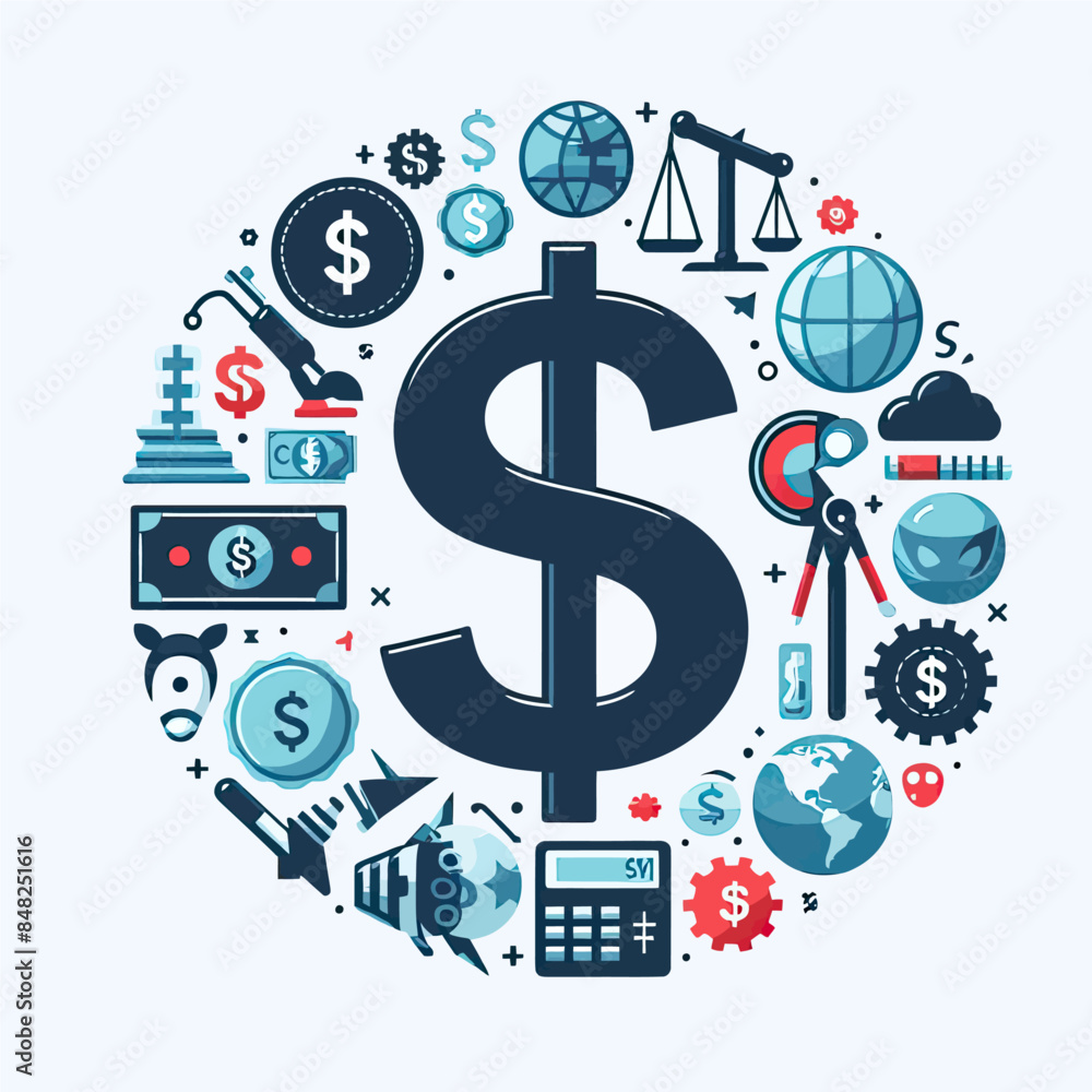 Fototapeta premium dollar icon money currency 