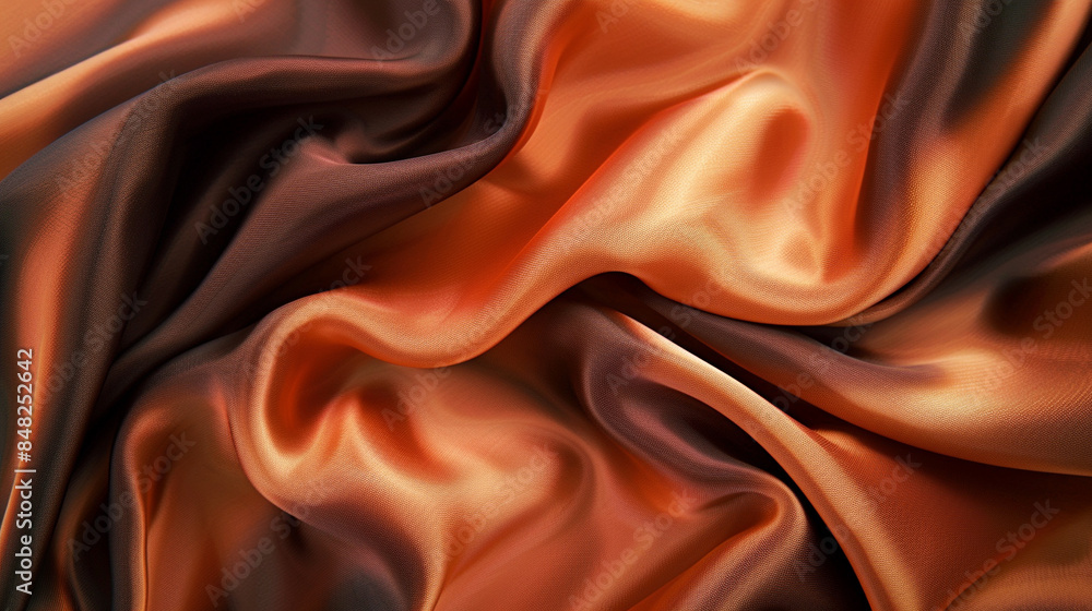 Orange and Coffee brown silk background