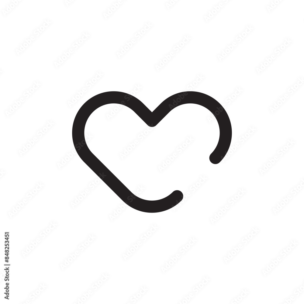 heart icon outline stroke vector eps heart icon outline stroke vector eps
